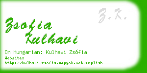 zsofia kulhavi business card